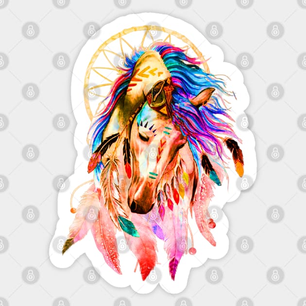 Native Horse With Dreamcatcher Sticker by ERArts